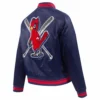 St louis cardinals mashup wool leather varsity jacket navy 3