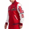 St louis cardinals mashup wool leather varsity jacket redwhite 2