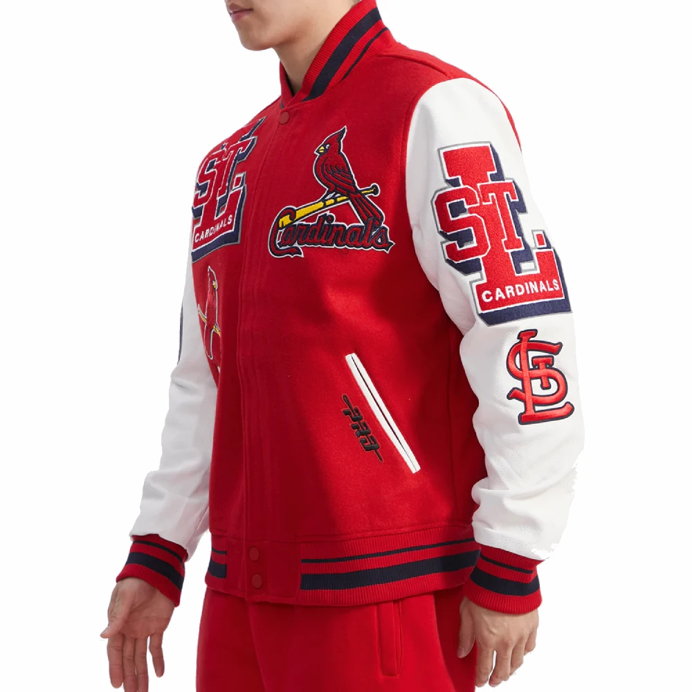 St louis cardinals mashup wool leather varsity jacket redwhite 2