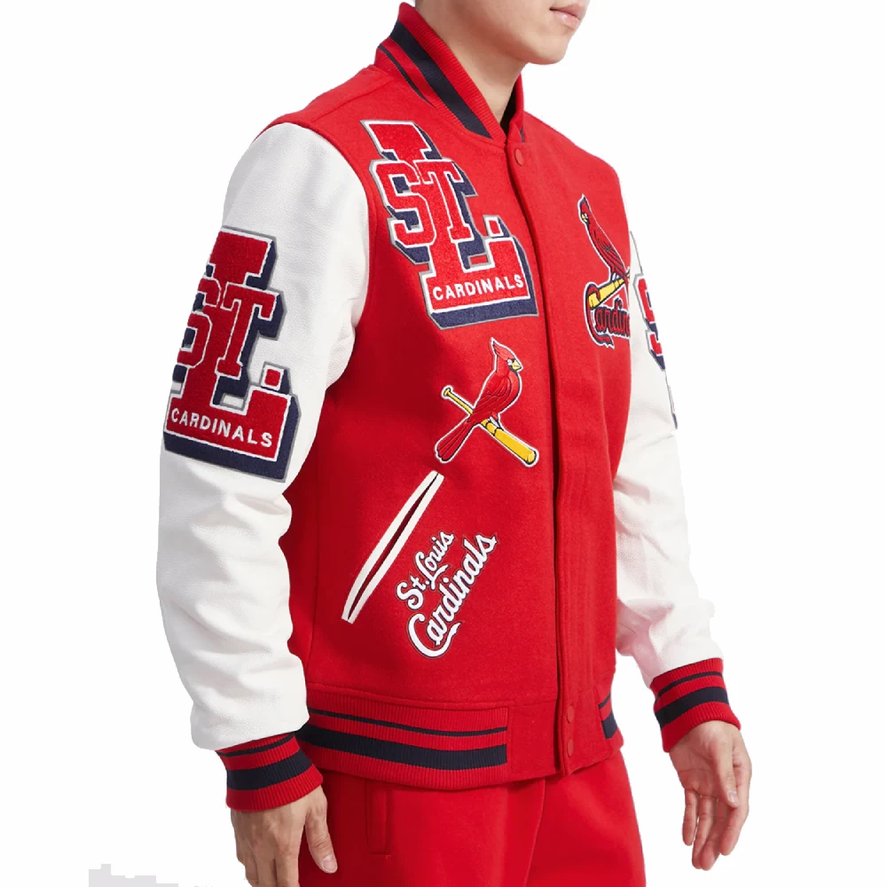 St louis cardinals mashup wool leather varsity jacket redwhite 4