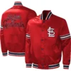 St louis cardinals midfield full snap satin varsity jacket red 3