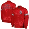 St louis cardinals pick roll full snap satin varsity jacket red 3