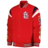St louis cardinals quick full snap varsity jacket red 1 1