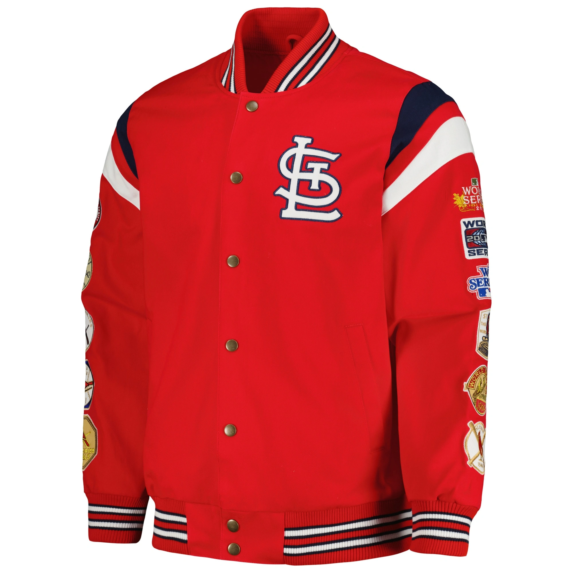 St louis cardinals quick full snap varsity jacket red 1 1