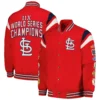 St louis cardinals quick full snap varsity jacket red 1