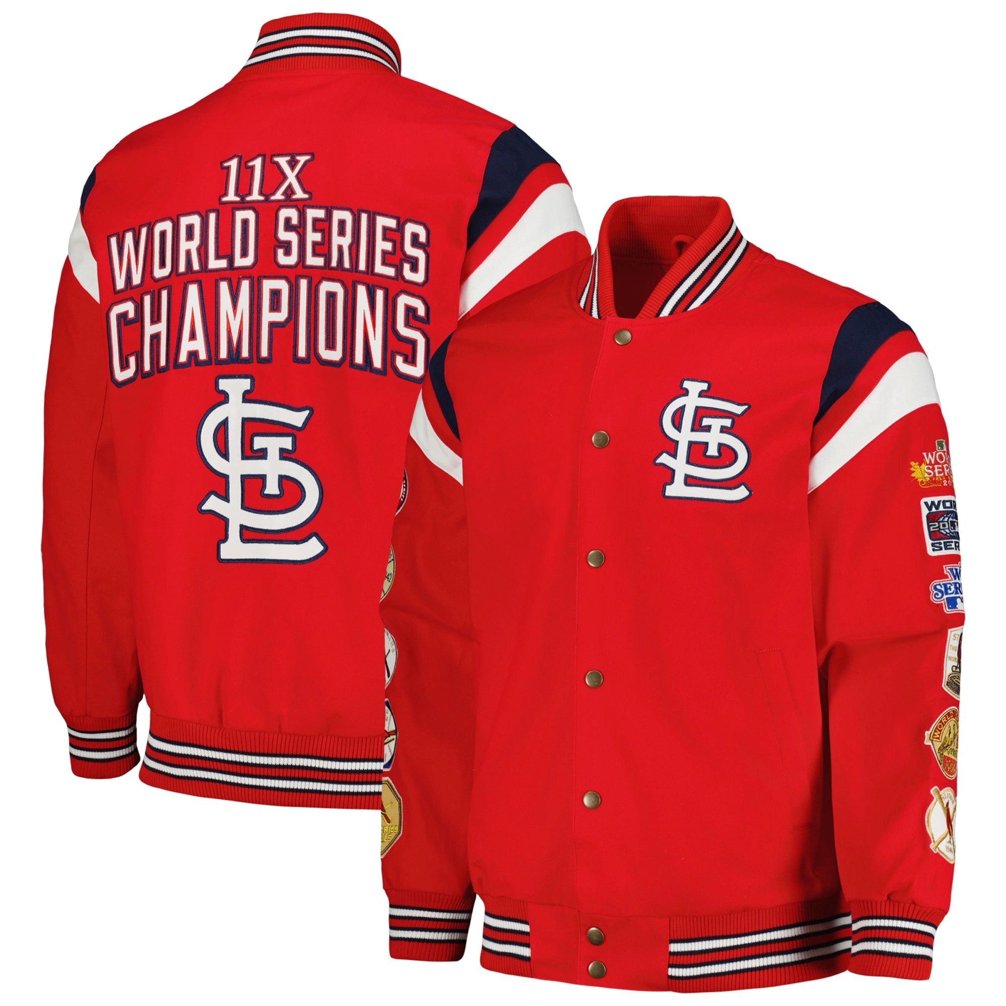 St louis cardinals quick full snap varsity jacket red 1