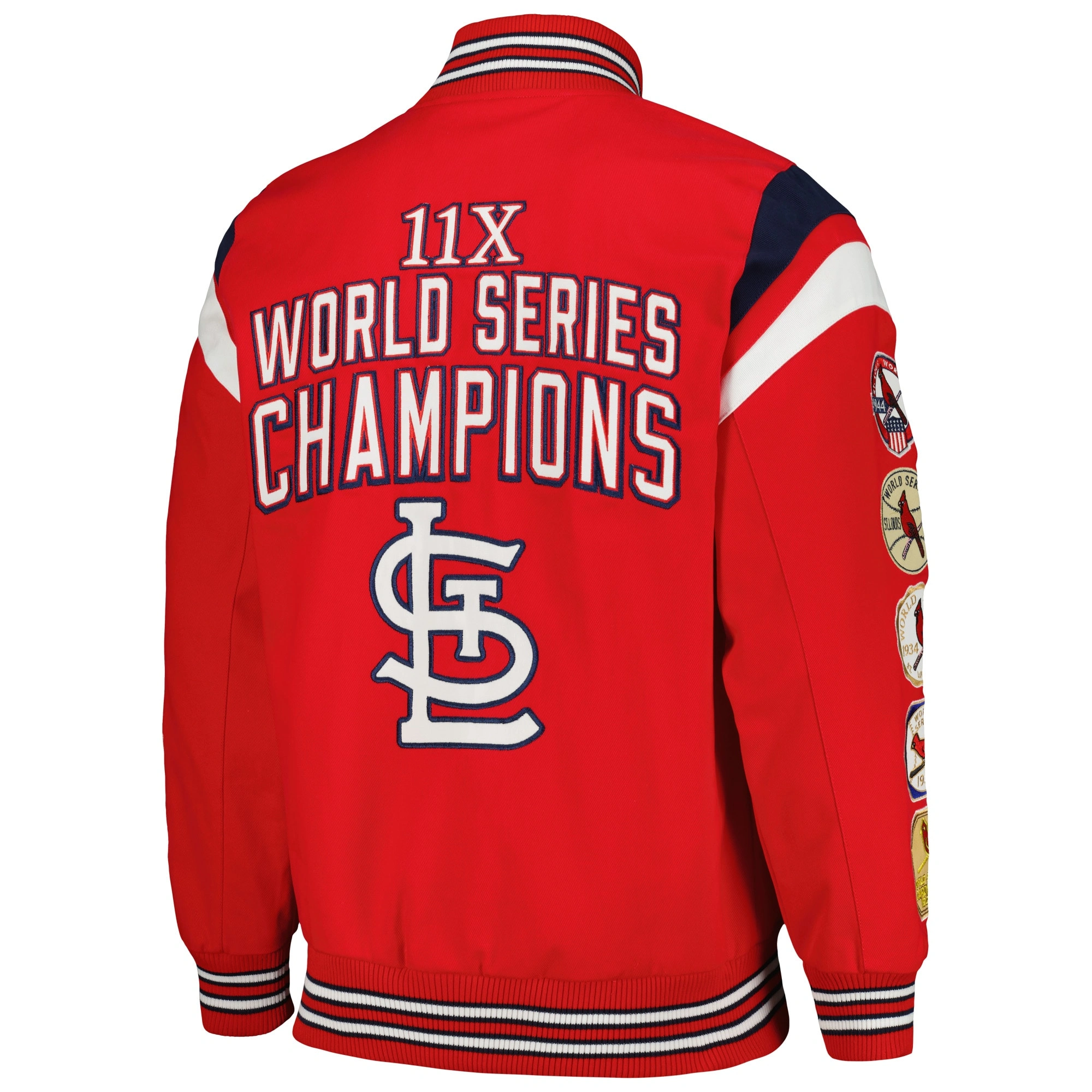 St louis cardinals quick full snap varsity jacket red 2 1