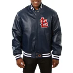 St. Louis Cardinals Full Leather Navy Jacket