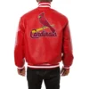 St louis cardinals real leather varsity jacket red 2