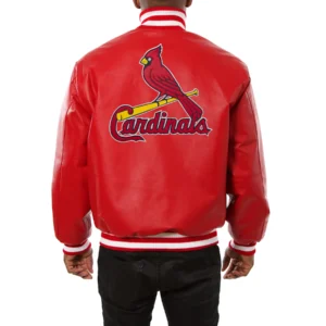 St louis cardinals real leather varsity jacket red 2