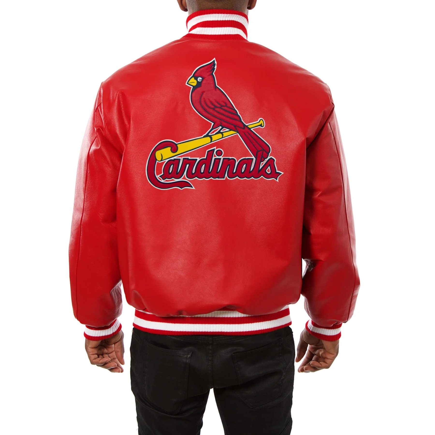 St louis cardinals real leather varsity jacket red 2