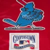 St louis cardinals retro classic womens full snap satin varsity jacket red
