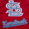 St louis cardinals retro classic womens full snap satin varsity jacket red 2