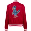 St louis cardinals retro classic womens full snap satin varsity jacket red 4