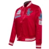 St louis cardinals retro classic womens full snap satin varsity jacket red 6