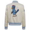 St louis cardinals retro classic womens full snap satin varsity jacket white 4
