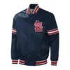 St louis cardinals slider full snap satin varsity jacket navy 4