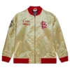 St louis cardinals team og 20 full zip satin varsity jacket gold 1