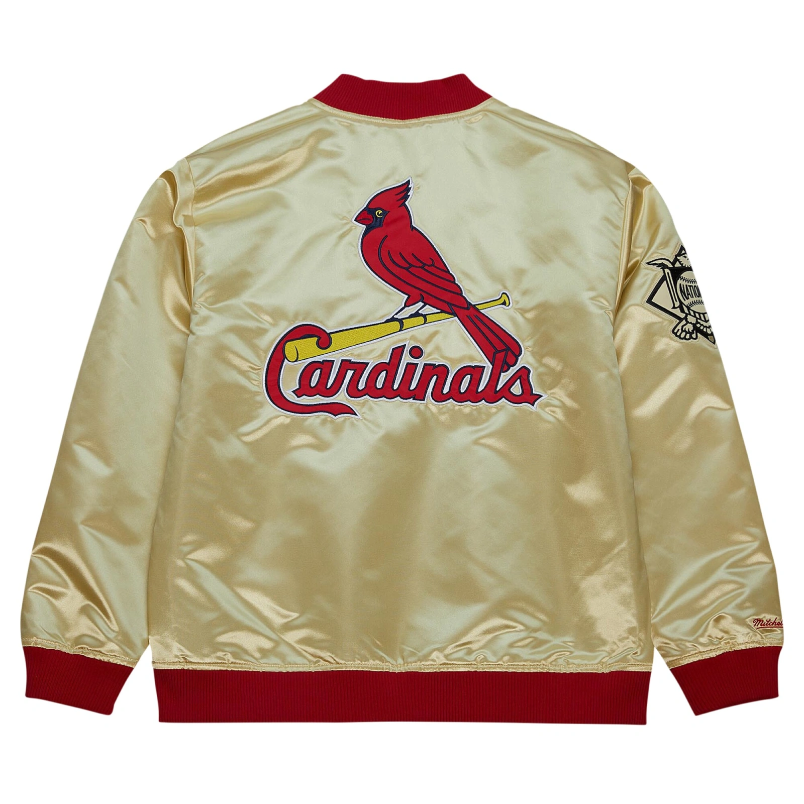 St louis cardinals team og 20 full zip satin varsity jacket gold 2