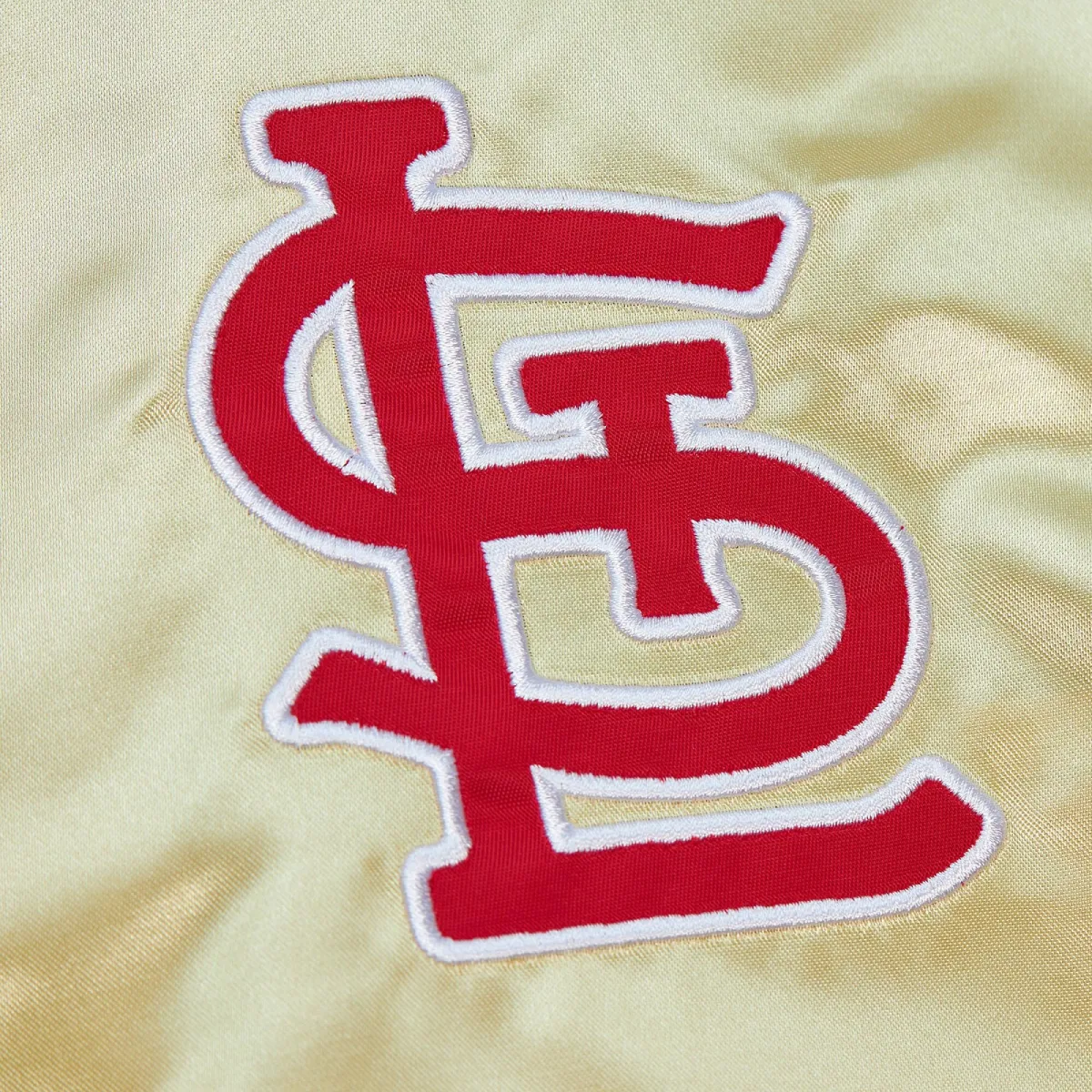 St louis cardinals team og 20 full zip satin varsity jacket gold 3