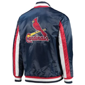 St louis cardinals the ace satin varsity jacket navy 2