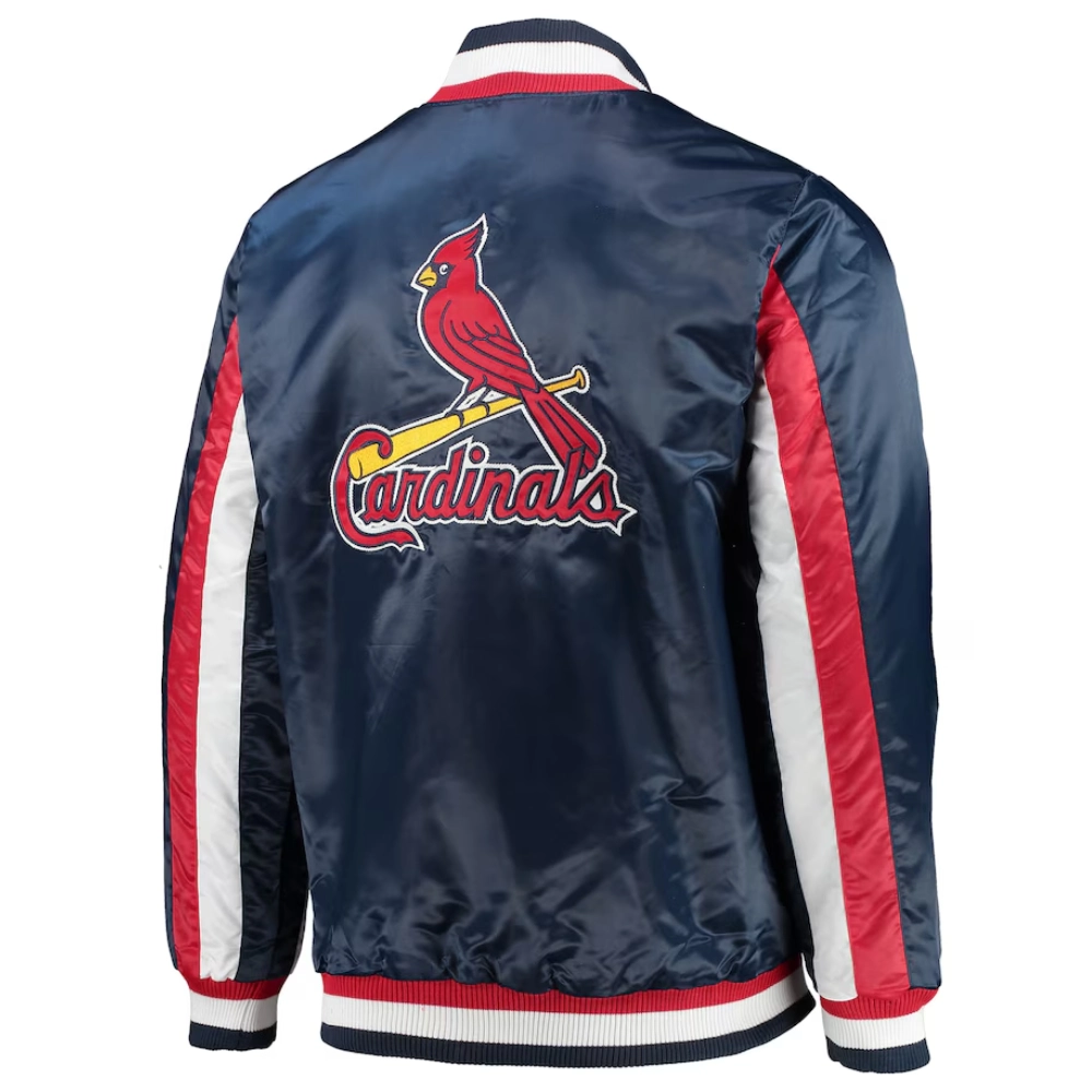 St louis cardinals the ace satin varsity jacket navy 2
