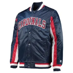 St louis cardinals the ace satin varsity jacket navy 3