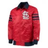St louis cardinals the captain ii satin varsity jacket red 1