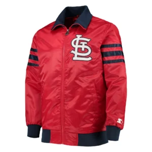 St louis cardinals the captain ii satin varsity jacket red 1
