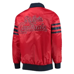 St louis cardinals the captain ii satin varsity jacket red 2