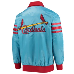 St louis cardinals the captain iii satin varsity jacket blue 1