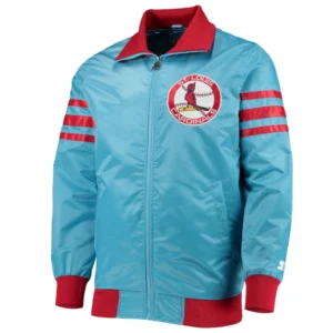 St louis cardinals the captain iii satin varsity jacket blue 2