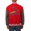 St louis cardinals two tone handcrafted logo wool jacket red gray 2