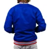 St louis stars classic ribbed knitted satin varsity jacket blue 1 1
