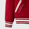 Stanford cardinal campus red wool varsity sleeve rib detail