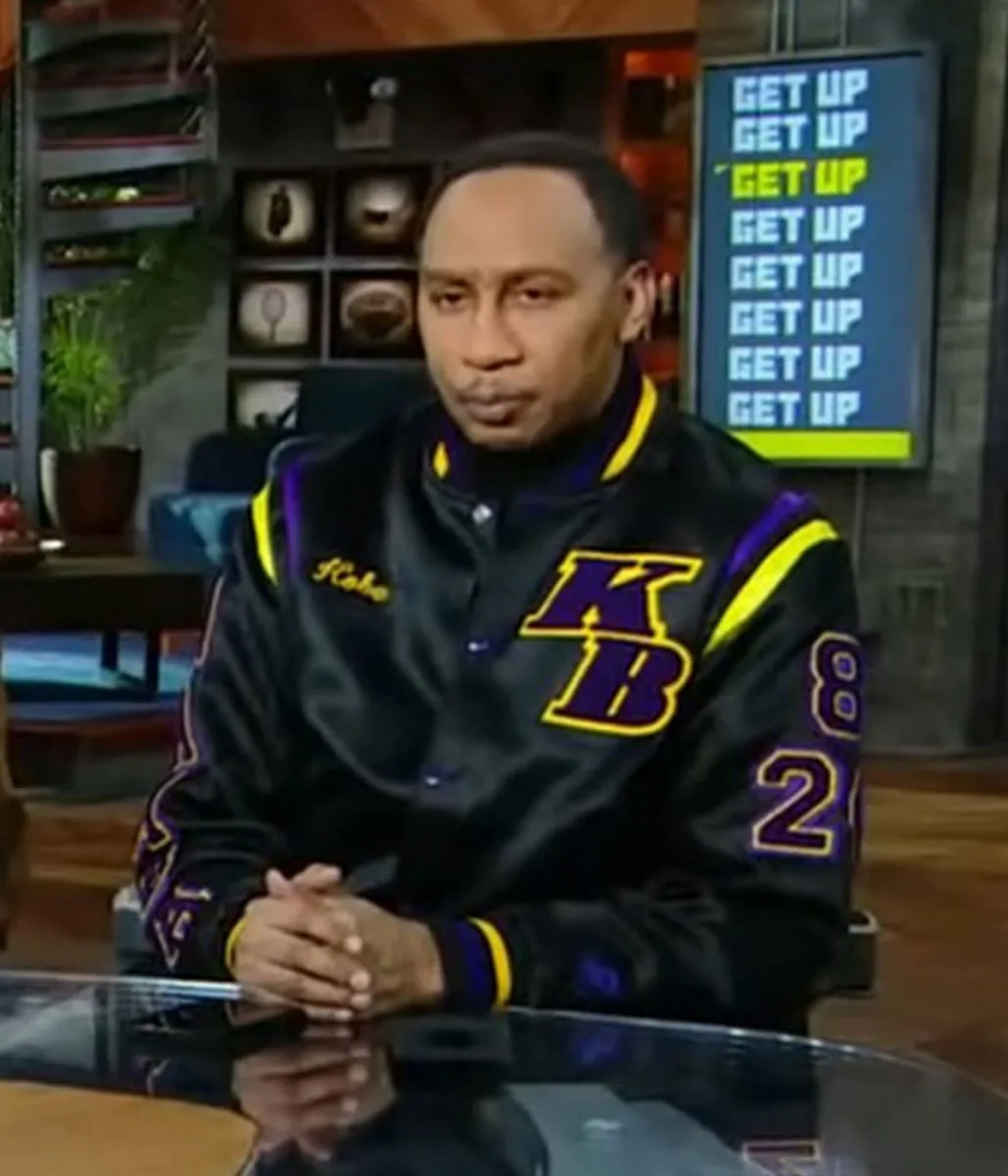 Stephen a smith kobe bryant bkack satin jacket