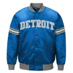 Detroit Lions Striped Full-Snap Satin Jacket