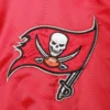 Tampa bay buccaneers enforcer full snap satin varsity jacket blackred 3