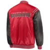 Tampa bay buccaneers enforcer full snap satin varsity jacket blackred 4