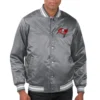 Tampa bay buccaneers locker room satin varsity jacket gray 1