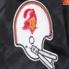Tampa bay buccaneers retro classic full snap satin varsity jacket black 1