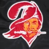 Tampa bay buccaneers retro classic full snap satin varsity jacket black 2