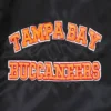 Tampa bay buccaneers retro classic full snap satin varsity jacket black 3