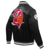 Tampa bay buccaneers retro classic full snap satin varsity jacket black 5