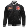 Tampa bay buccaneers retro classic full snap satin varsity jacket black 7