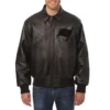 Tampa bay buccaneers tonal full leather bomber jacket black 1