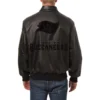 Tampa bay buccaneers tonal full leather bomber jacket black 2