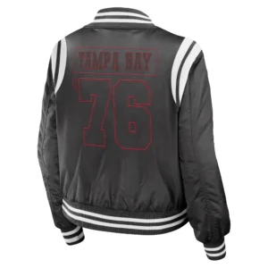 Tampa bay buccaneers womens full zip bomber varsity jacket black 11 1