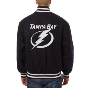Tampa bay lightning one color wool varsity jacket navy 1 1