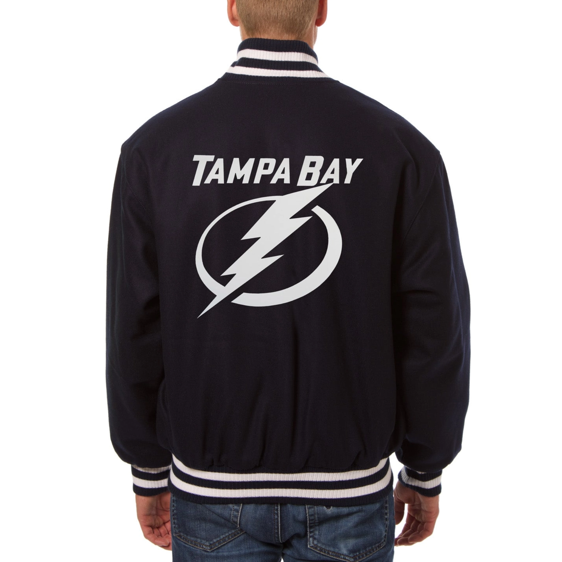 Tampa bay lightning one color wool varsity jacket navy 1 1